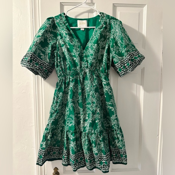 Lilly Pulitzer Green Patterned Mini Dress - Picture 2 of 3